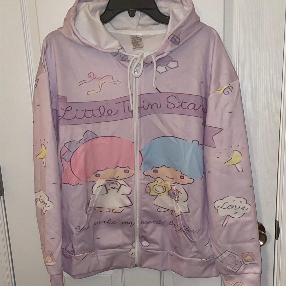 Little Twin Star Ladies Spring windbreaker - Pastel Pink and Lilac